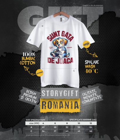 Tricou Femei, Barbati, Copii, Fata, Baiat, Unisex Personalizat Câine cu Manetă Jocuri Video „Sunt Gata de Joacă” - Cadou Personalizat pentru Familie și Prieteni [5]