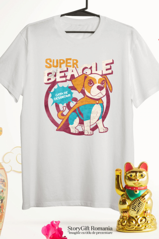 Tricou Femei, Barbati, Copii, Fata, Baiat, Unisex Personalizat Super Beagle – Tricou Personalizat Câine Supererou și Aventurier [2]