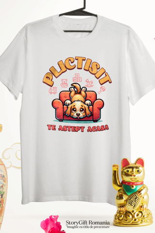 Tricou Femei, Barbati, Copii, Fata, Baiat, Unisex Personalizat „Câine Plictisit Pe Canapea – Cadou Personalizat pentru Iubitorii de Câini” [2]