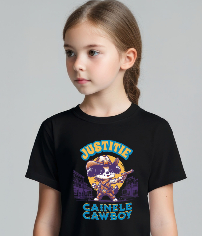 Tricou Femei, Barbati, Copii, Fata, Baiat, Unisex Personalizat Câine Șerif – Justiție în Vestul Sălbatic | Tricou Personalizat [2]