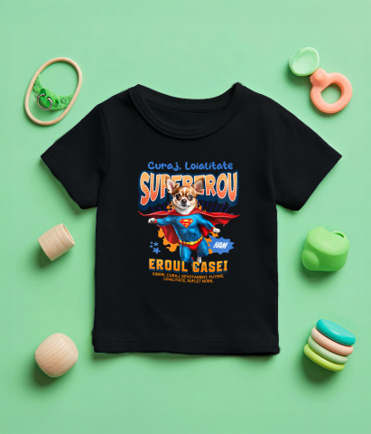 Tricou Femei, Barbati, Copii, Fata, Baiat, Unisex Personalizat Chihuahua în Costum de Superman – Produse Personalizate pentru Familie și Copii [4]