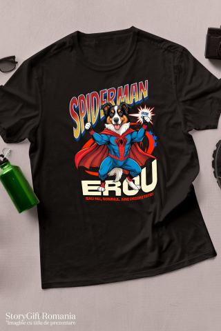 Tricou Femei, Barbati, Copii, Fata, Baiat, Unisex Personalizat Ciobănesc Australian în Costum Spider-Man - Cadou Personalizat pentru Copii și Familie [2]