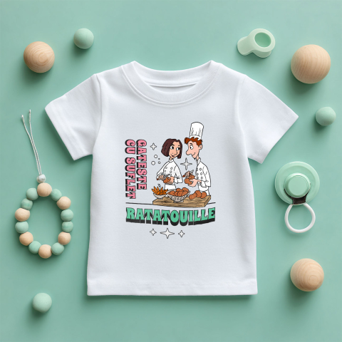 Tricou Copii cu Colette – De La Critica La Creatie, Cu Gusteau 100% Bumbac, Alb, 4 Ani [4]