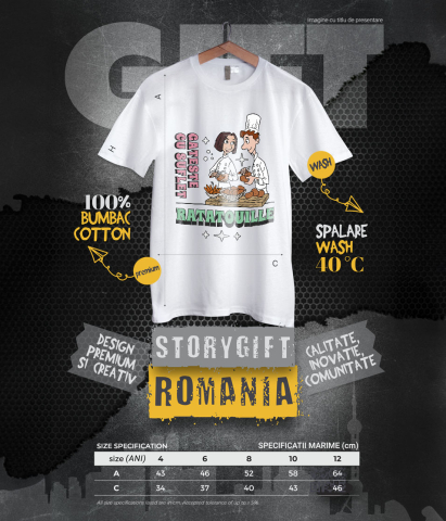 Tricou Copii cu Colette – De La Critica La Creatie, Cu Gusteau 100% Bumbac, Alb, 4 Ani [5]