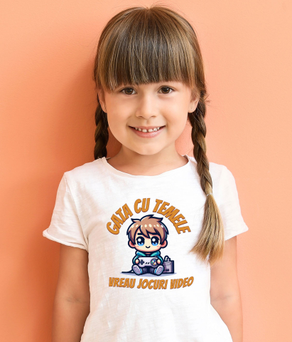 Tricou Femei, Barbati, Copii, Fata, Baiat, Unisex Personalizat Băiat Jocuri Video „Gata cu Temele Vreau Jocuri Video” - Cadou Personalizat pentru Iubitorii de Gaming [3]