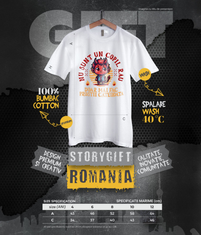 Tricou Femei, Barbati, Copii, Fata, Baiat, Unisex Personalizat Costum Diavol Cu Coarne și Mesaj Amuzant pentru Copii | Cadou Halloween Personalizat [5]