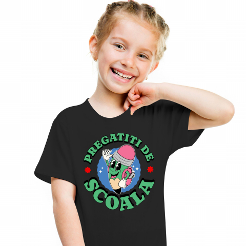 EDUCATIE - Tricou Femei, Barbati, Copii, Fata, Baiat, Unisex Personalizat Creion Verde Cu Ghiozdan - Pregătit Pentru Școală și Educație | Cadou Perfect Pentru Copii