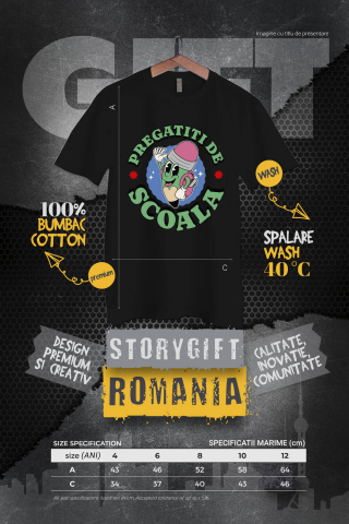 Tricou Femei, Barbati, Copii, Fata, Baiat, Unisex Personalizat Creion Verde Cu Ghiozdan - Pregătit Pentru Școală și Educație | Cadou Perfect Pentru Copii [3]