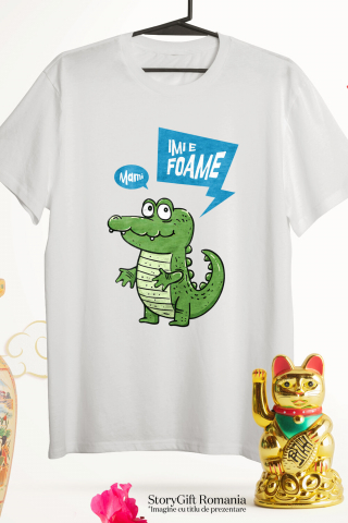Tricou Femei, Barbati, Copii, Fata, Baiat, Unisex Personalizat Crocodil Vesel Animat – Cadou Personalizat pentru Copii și Familie [2]