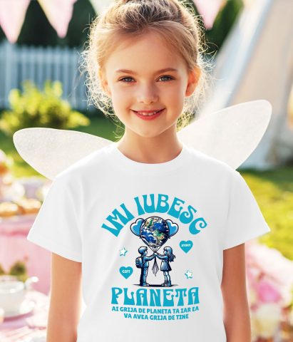 Tricou Femei, Barbati, Copii, Fata, Baiat, Unisex Personalizat "Produse personalizate ecologice – Iubește planeta, protejează mediul cu cadouri pentru familie" [2]