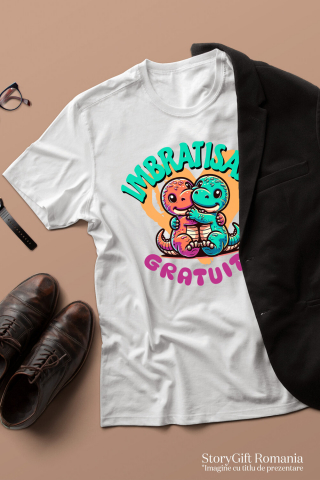 Tricou Femei, Barbati, Copii, Fata, Baiat, Unisex Personalizat „Cadouri personalizate dragoni colorati și îmbrățișări de dragoste pentru Valentine's Day și familie” [2]