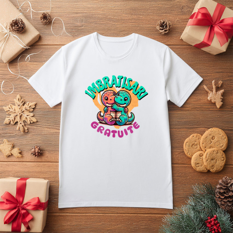 Tricou Femei, Barbati, Copii, Fata, Baiat, Unisex Personalizat „Cadouri personalizate dragoni colorati și îmbrățișări de dragoste pentru Valentine's Day și familie” [4]