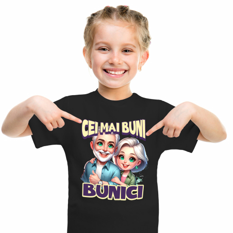 Familie - Tricou Femei, Barbati, Copii, Fata, Baiat, Unisex Personalizat Cadou Personalizat „Cei Mai Buni Bunici” | Cuplu Vesel și Cool pentru Bunici