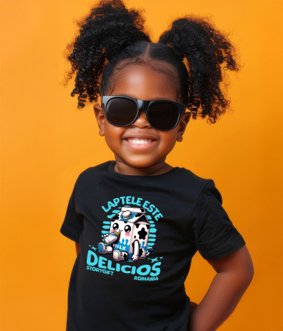 Tricou Femei, Barbati, Copii, Fata, Baiat, Unisex Personalizat „Cutie de Lapte Personalizată 'Laptele Este Delicios' – Cadou Vesel pentru Bebelus și Familie” [3]