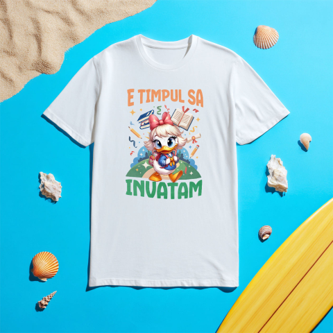 Tricou Copii cu Daisy Si Lecțiile Fericirii 100% Bumbac, Alb, 10 Ani [4]