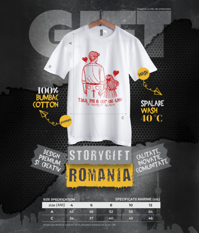 Tricou Femei, Barbati, Copii, Fata, Baiat, Unisex Personalizat Tricou Personalizat Tata – Mesaj Emoționant „Îmi E Dor De Tine” [5]