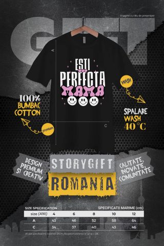 Tricou Femei, Barbati, Copii, Fata, Baiat, Unisex Personalizat Decor Personalizat - „Iubire, Ești Perfectă Mama” | Cadou Special [3]