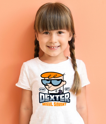 Tricou Copii cu Dexter si inventiile magic 100% Bumbac, Alb, 4 Ani [3]