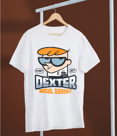 Tricou Copii cu Dexter si inventiile magic 100% Bumbac, Alb, 4 Ani [4]