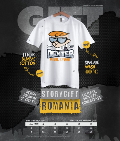 Tricou Copii cu Dexter si inventiile magic 100% Bumbac, Alb, 4 Ani [5]