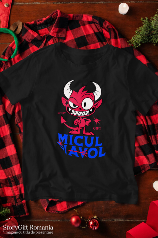 Tricou Femei, Barbati, Copii, Fata, Baiat, Unisex Personalizat Diavol Fericit cu Coarne Lungi | Cadou Halloween Jucăuș pentru Familie [2]
