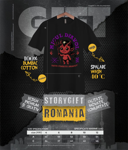 Tricou Femei, Barbati, Copii, Fata, Baiat, Unisex Personalizat Diavol Cu Furca și Mesaj „Micul Diavol Este Foarte Drăguț” pentru Halloween | Cadou Personalizat pentru Copii [5]