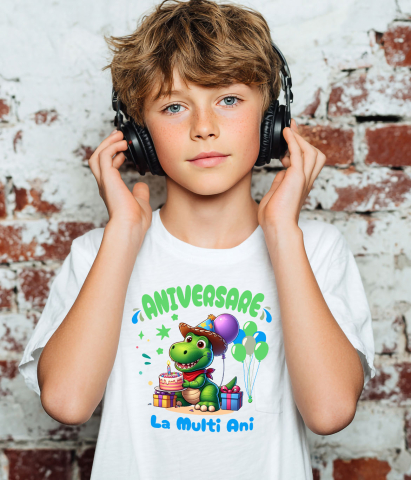 Tricou Copii cu Dinozaur – Cadouri Preistorice pentru Ziua Ta 100% Bumbac, Alb, 10 Ani [2]