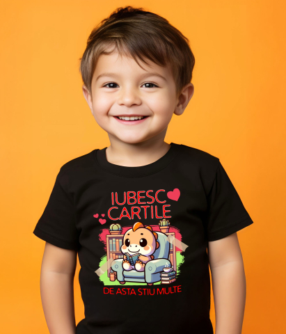 Tricou Femei, Barbati, Copii, Fata, Baiat, Unisex Personalizat Tricou Personalizat Dinozaur - "Iubesc Cărțile, De Asta Știu Multe" | Cadou pentru Cititori și Iubitori de Educație [2]