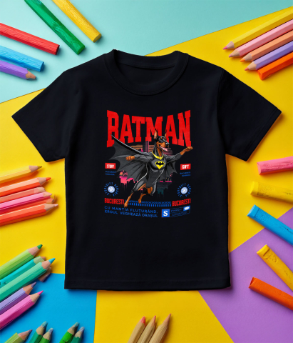 Tricou Femei, Barbati, Copii, Fata, Baiat, Unisex Personalizat Doberman Pinscher în Costum de Batman – Supererou Impunător pentru Iubitorii de Câini și Copii [4]