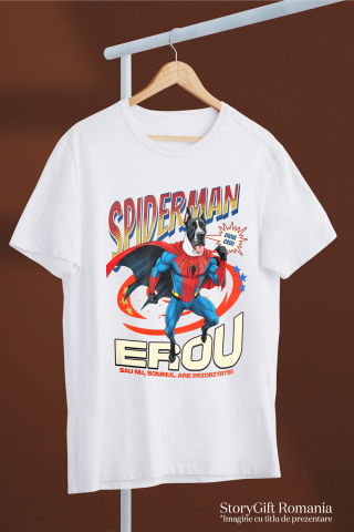 Tricou Femei, Barbati, Copii, Fata, Baiat, Unisex Personalizat Dog German în Costum Spider-Man - Cadou Personalizat pentru Copii și Familie [2]