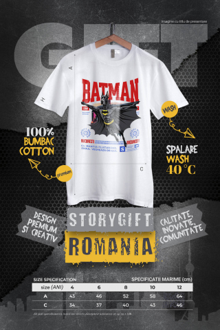 Tricou Femei, Barbati, Copii, Fata, Baiat, Unisex Personalizat Dog German în Costum de Batman – Supererou Amuzant pentru Iubitorii de Câini și Copii [3]