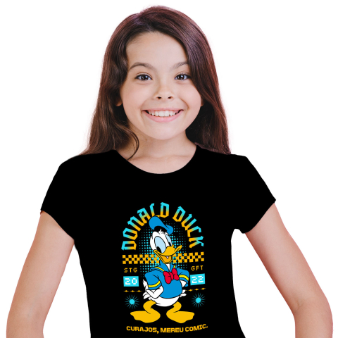 Tricouri - Tricou Copii cu Donald Duck in lumea distractiei 100% Bumbac, Negru, 8 Ani