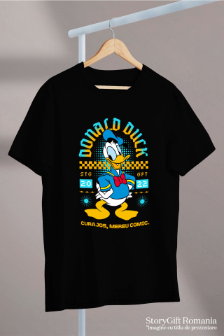 Tricou Copii cu Donald Duck in lumea distractiei 100% Bumbac, Negru, 8 Ani [4]