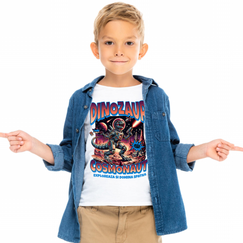 BASME - Tricou Femei, Barbati, Copii, Fata, Baiat, Unisex Personalizat Dragon Cosmonaut - Explorare Spațială și Război pe Marte - Cadouri Personalizate SF