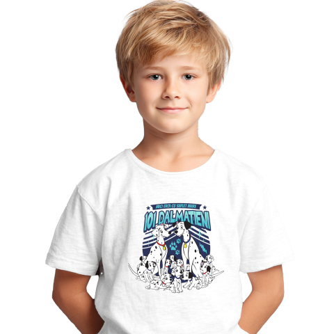 Tricou Copii cu Dragoste si familie: Dalmatieni 100% Bumbac, Alb, 10 Ani [1]
