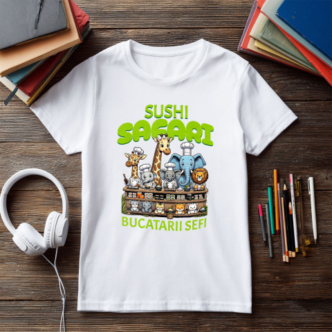 Tricou Femei, Barbati, Copii, Fata, Baiat, Unisex Personalizat Cadou personalizat cu bucătari animaliere și sushi pentru copii | Desene animate și cultură asiatică [4]