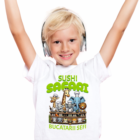 Tricou Femei, Barbati, Copii, Fata, Baiat, Unisex Personalizat Cadou personalizat cu bucătari animaliere și sushi pentru copii | Desene animate și cultură asiatică [1]