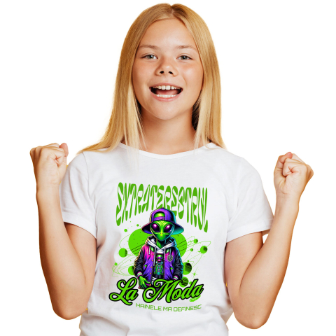 Tricou Femei, Barbati, Copii, Fata, Baiat, Unisex Personalizat Extraterestru Stil Stradal Fashion - Hainele care te Definesc, Look Unic și Modern