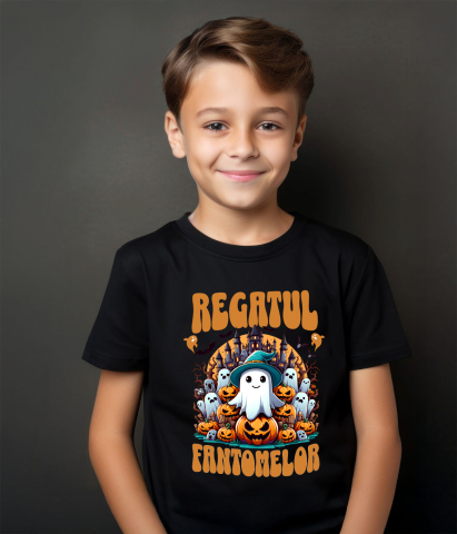 Tricou Femei, Barbati, Copii, Fata, Baiat, Unisex Personalizat Regatul Fantomelor | Castel Bântuit și Fantome | Dovleac Halloween [3]