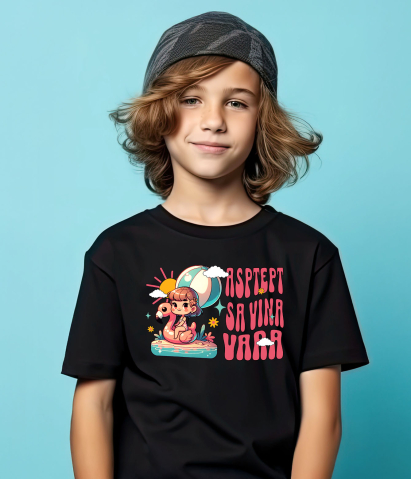 Tricou Femei, Barbati, Copii, Fata, Baiat, Unisex Personalizat Fată pe Colac Flamingo în Mare – Cadou Personalizat pentru Copii și Familie [3]