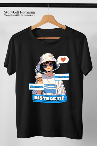 Tricou Femei, Barbati, Copii, Fata, Baiat, Unisex Personalizat Fata Stil Asiatic cu Pălărie și Înghețată - Cadou Personalizat Vacanță și Distracție [2]