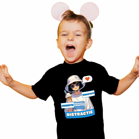 Tricou Femei, Barbati, Copii, Fata, Baiat, Unisex Personalizat Fata Stil Asiatic cu Pălărie și Înghețată - Cadou Personalizat Vacanță și Distracție [1]