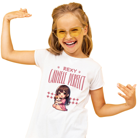 Caini - Tricou Femei, Barbati, Copii, Fata, Baiat, Unisex Personalizat Rexy Câinele Perfect – Tricou Personalizat pentru Iubitorii de Câini