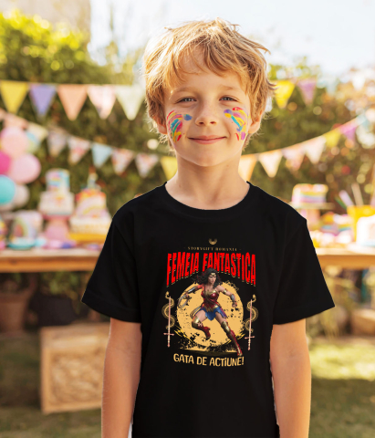 Tricou Copii cu Femeia Fantastică - Magie și Acțiune Disney cu Superputeri 100% Bumbac, Negru, 12 Ani [3]