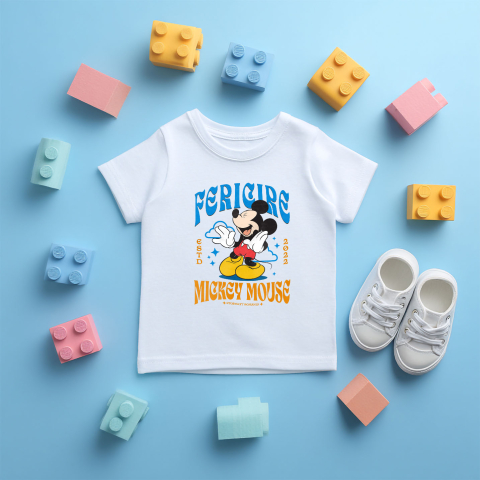 Tricou Copii cu Fericirea lui Mickey Mouse – Zambete si Momente Magice 100% Bumbac, Alb, 10 Ani [4]