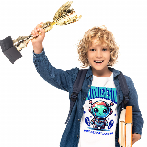 BASME - Tricou Femei, Barbati, Copii, Fata, Baiat, Unisex Personalizat Costum Extraterestru Invazie - Costum Spațial Personalizat pentru Familie, Copii și Tati