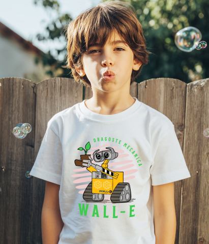 Tricou Copii cu Floarea din inima robotului 100% Bumbac, Alb, 10 Ani [2]