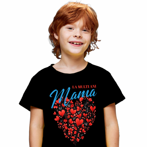 Tricou Femei, Barbati, Copii, Fata, Baiat, Unisex Personalizat Decor Inimă din Flori - „La Multi Ani Mama” | Cadou Ziua Mamei [1]