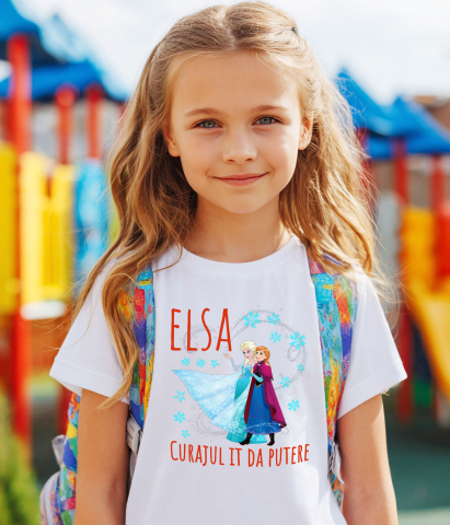 Tricou Copii cu Frozen - Elsa si Ana descopera lumea 100% Bumbac, Alb, 10 Ani [2]