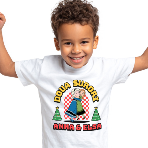 Tricou Copii cu Frozen - Jurnalul Elsei si Anei 100% Bumbac, Alb, 8 Ani [1]